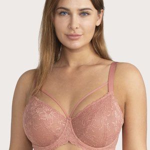 Light Pink Unlined Strappy Lace Bralette